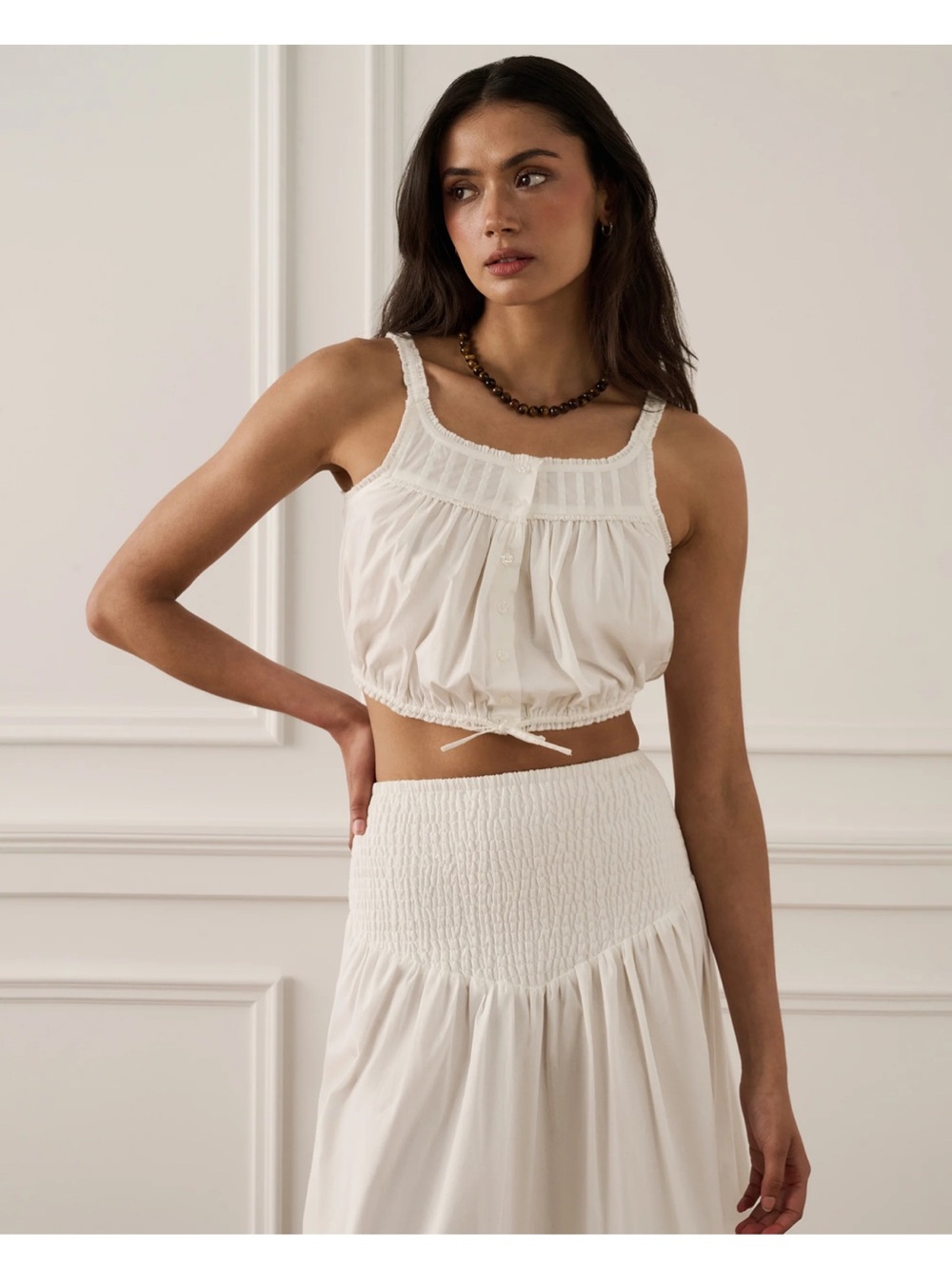 Weworewhat cropped poplin tank